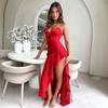 Europäisches und amerikanisches Sommer beliebtes sexy Damen Träger Halter Rüsche unregelmäßiges Kleid Kleid