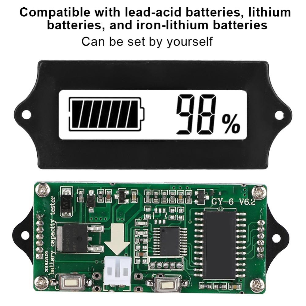 With Light Alarm Voltage Meter Voltmeter 12-84V Voltage Tester Battery Power Monitoring