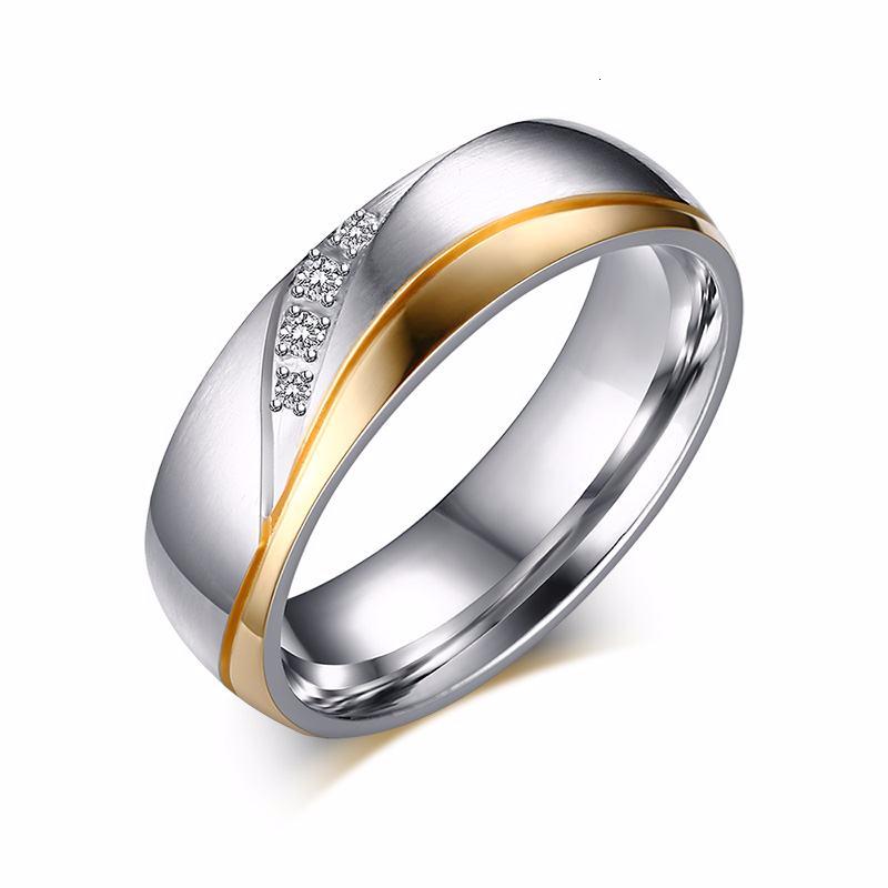 Vnox Goldfarbener Ehering für Damen und Herren, Schmuck, Edelstahl, Verlobungsring, Paar, Jahrestag, Geschenk, erstaunlicher Preis