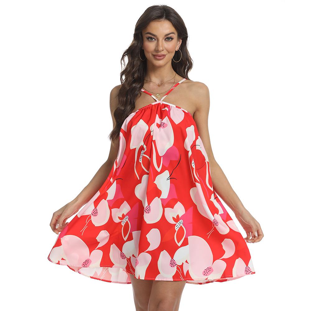 

Европейское и американское женское пляжное платье халтер-бандажное – Сексуальное, стройнящее, свободного кроя для отпуска Small