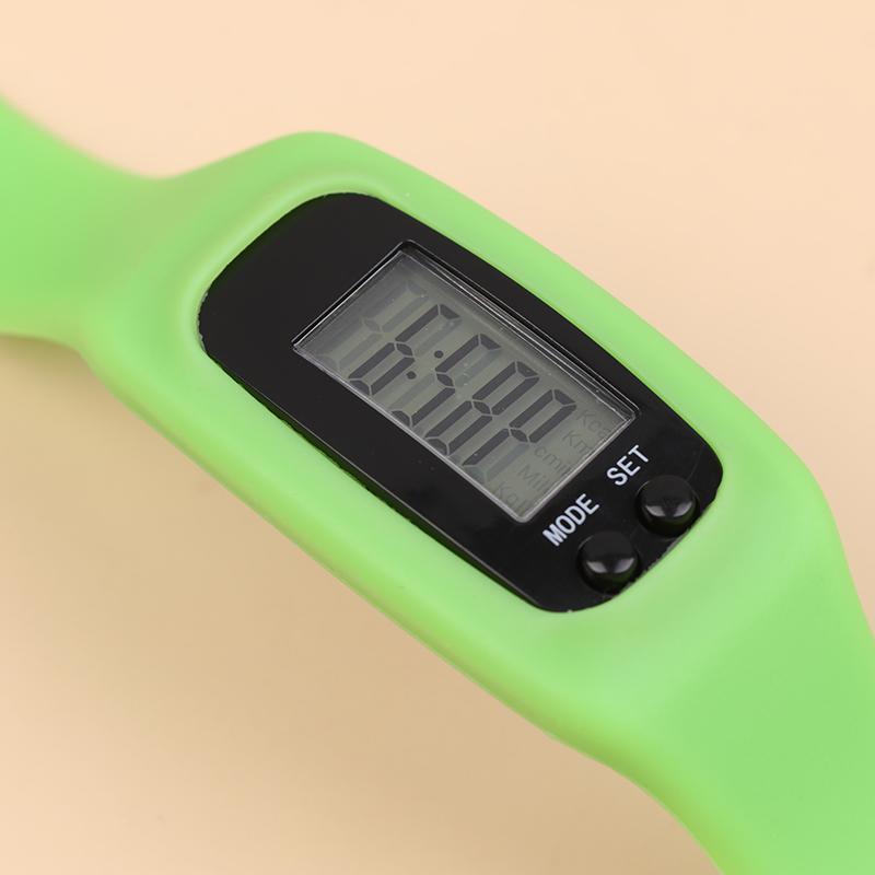 Led Pedometer Bracelet Step Counter Watch 12/24H Time Display Step Counter Watch Silicone Step Tracker Fitness Watch