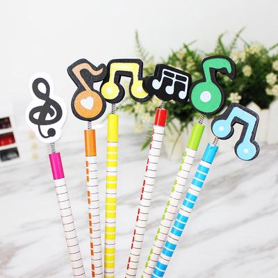 10 Stück Niedliche Bleistifte Musiknote Cartoon Standard Holzbleistifte Schreibwaren für Kinder Büro Schule Zubehör Muster Zufällig