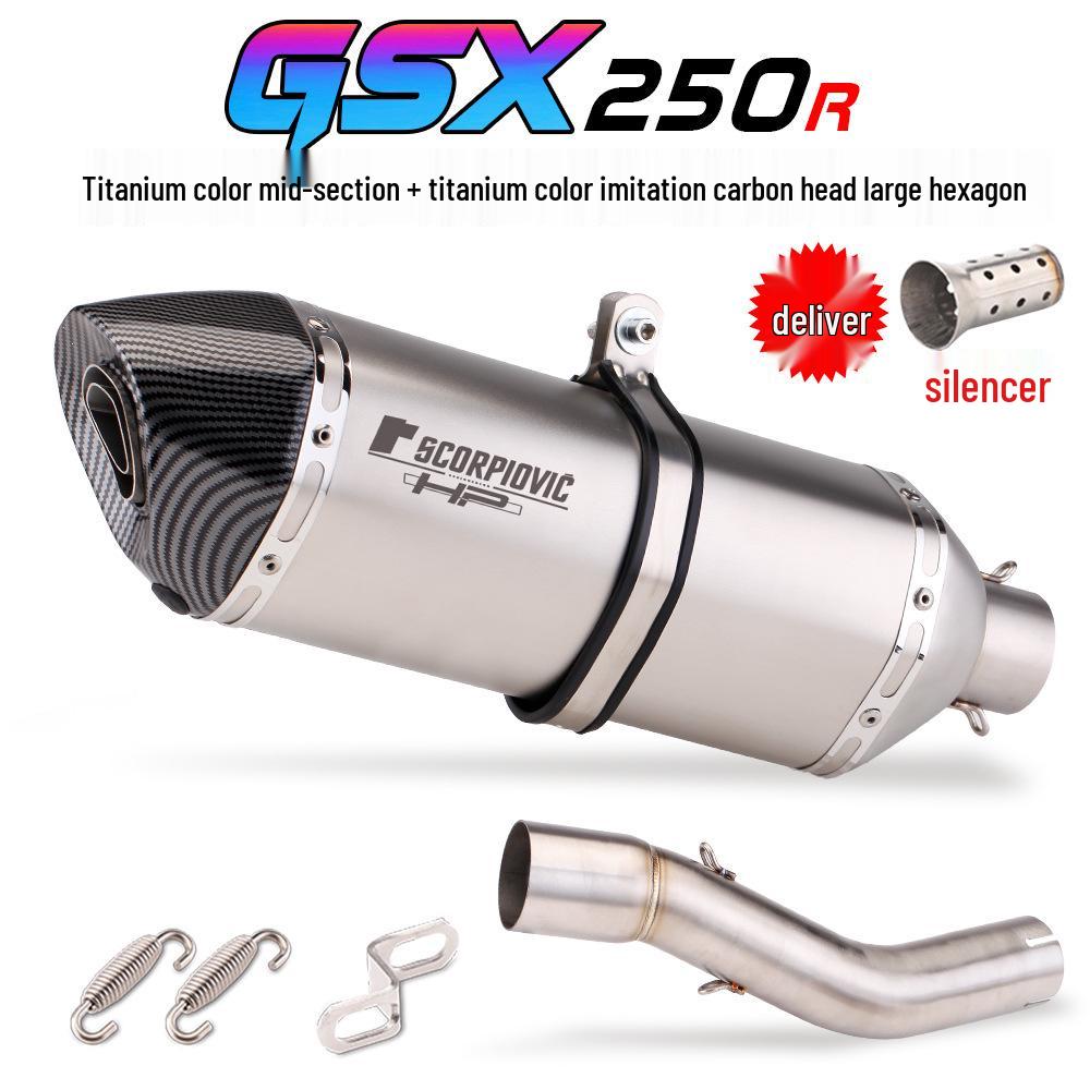 Ensemble de silencieux intermédiaire et de silencieux arrière en acier inoxydable pour moto GSX250R