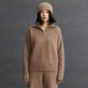 Women's Cashmere Floral Half-Zip Pullover - Autumn/Winter Lazy Style Knitwear