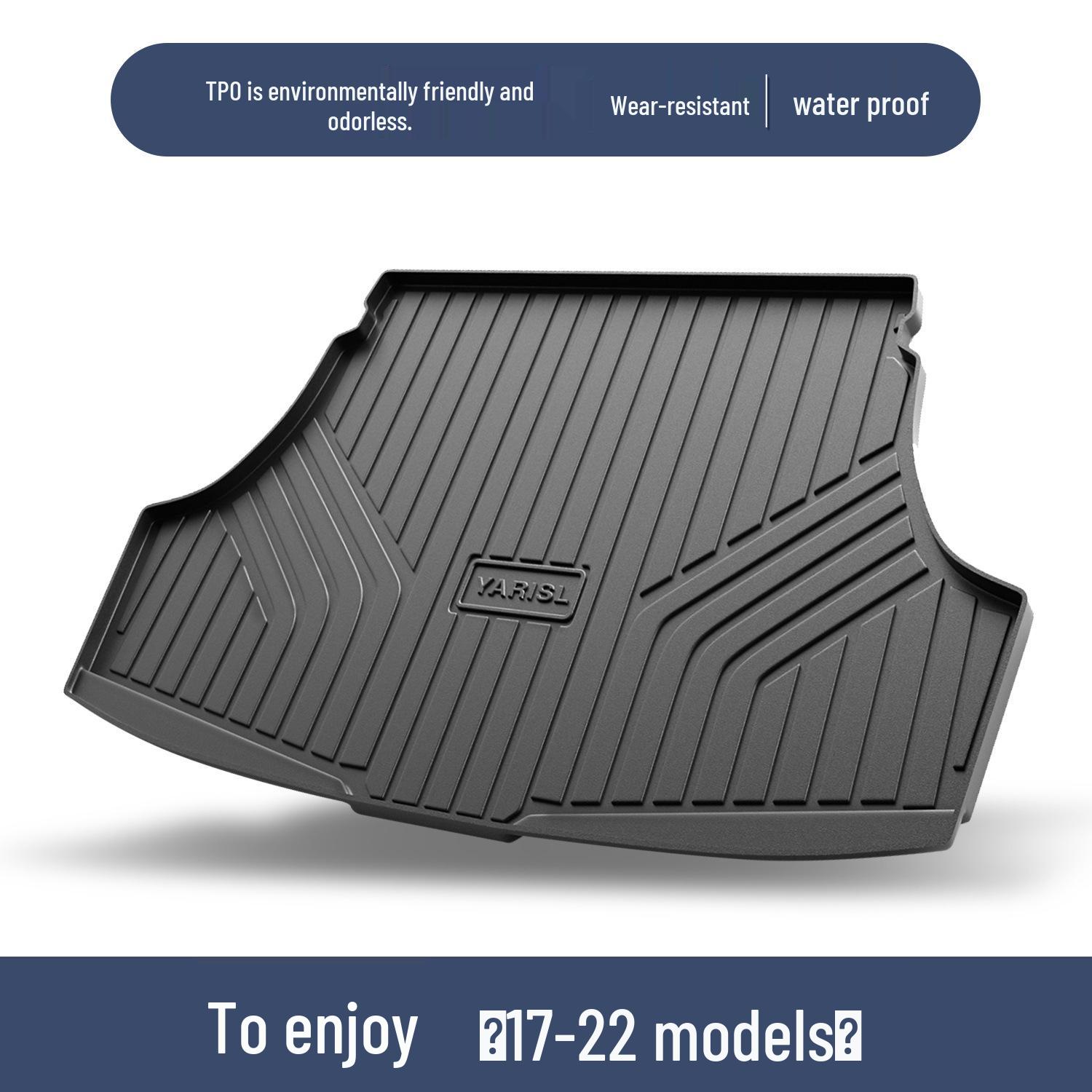 Toyota Yaris L Rear Trunk Mat - TPE Interior Modification Accessory 100x90 cm