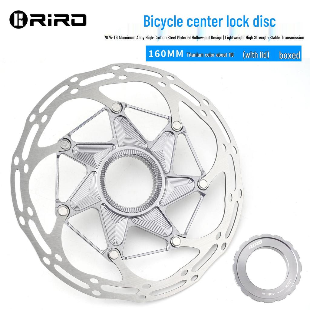 RIRO Ultra-light Center Lock Disc Brake Rotor for Mountain and Road Bikes, 140/160MM, Heat Dissipation.