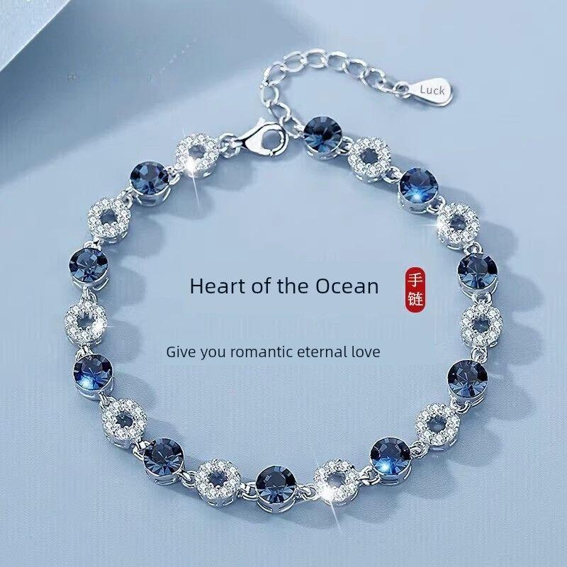 

Ji Sifan Genuine Goods Accessible Luxury Bracelet Female Ocean Heart Valentine s Day 520 Birthday Gift for Girlfriend Wife Love you single-minded bracelet
