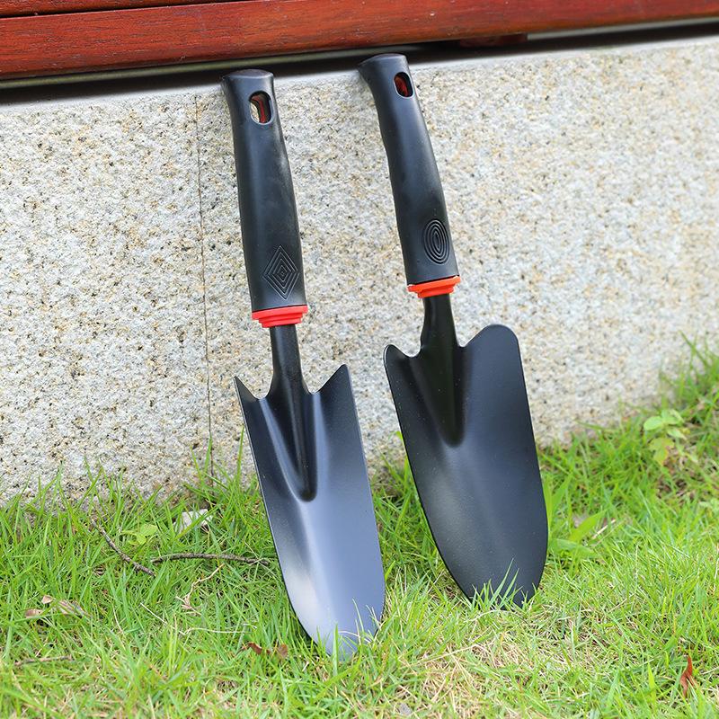 Three-Piece Gardening Tool Set: Small Shovel, Rake, and Hoe for Planting, Weeding, and Clamming