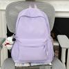 Schoolbag Schoolbag Junior High School Girls High Value Simple Versatile Solid Color College Student Backpack Female High School Backpack Soft