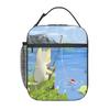 Cartoon Small Cat Fishing Insulated Lunch Bag for Kids School Cooler Thermal Food Box Tote Portable Lunch Boxes Container