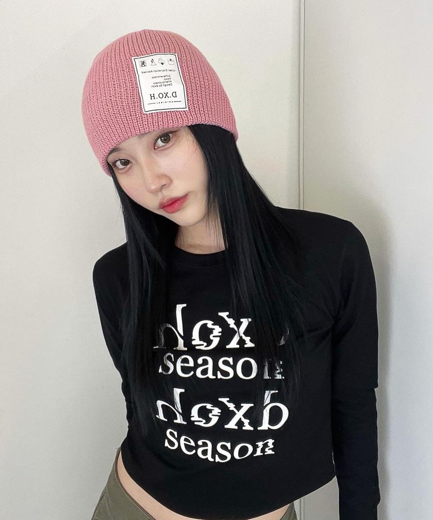 D.XO.H Tag Logo Beanie [Pink]