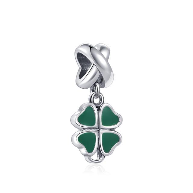 European Green Clover Cactus Shoe Pendant 925 Sterling Silver Beads Fit Fashion Bracelet For Women Jewelry Making