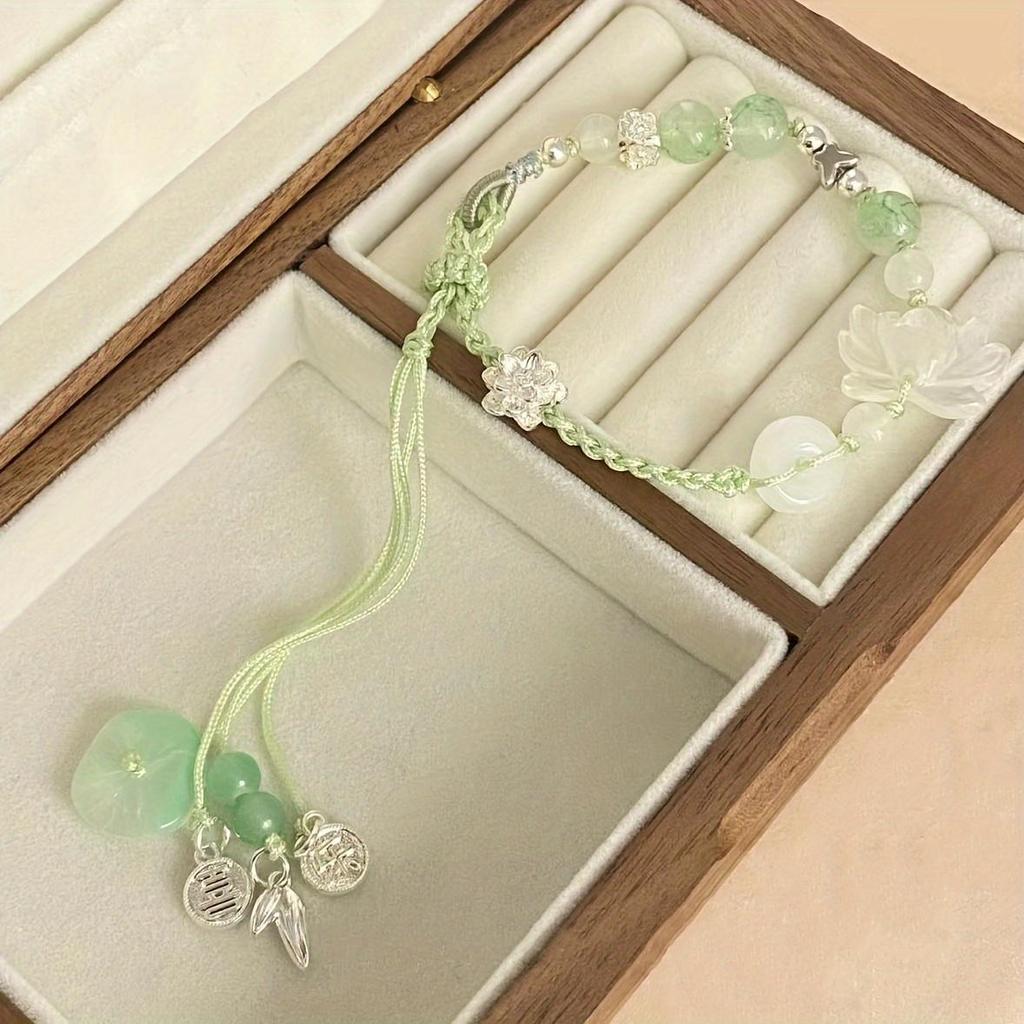 Neu Geflochtene fransen lotus perlen armband mode retro einstellbare armband damen urlaub partei