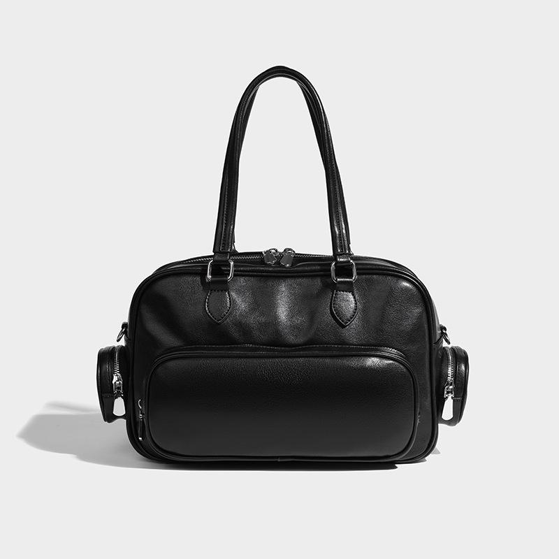 2024 Summer New Niche High-End Vintage Boston Handbag Commuting Multi-Pocket Crossbody Shoulder Bag