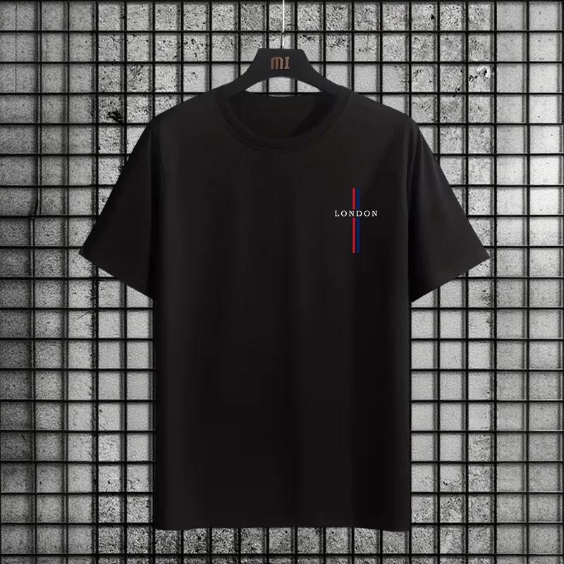 Tshirt for Man Spring Summer Casual Fashion Roune Neck Short Sleeve Top Home Outdoor Comfort Soft Cool Cotton Tee Mens Clothes