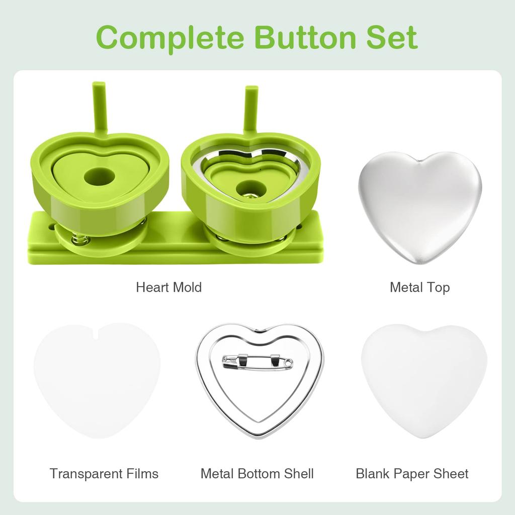 58mm Mold for Can Badge Can Badge Maker Idol School Entrance Gift Heart-Shaped Machines, Heart-Shaped Base, Pink, Merchandise, Crafts, Handmade,