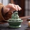 Blue Porcelain Suanni Beast Coil Incense Burner with Lid