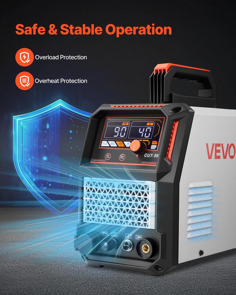 VEVOR Plasma Cutter, 50A Non-Touch Pilot Arc Plasma Cutting Machine