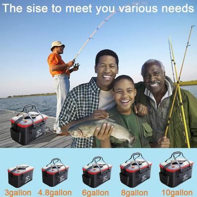 Fishing Bucket, Foldable Fish Bucket,Live Fish Container Multi-Functional Live Fish Bait Bucket,Outdoor Camping EVA Fishing Bag
