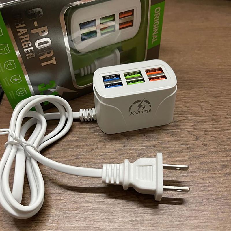 Зарядное устройство для телефона USB-удлинитель Многофункциональный Быстрая зарядка 6 портов USB Мини-удлинитель Разветвитель
