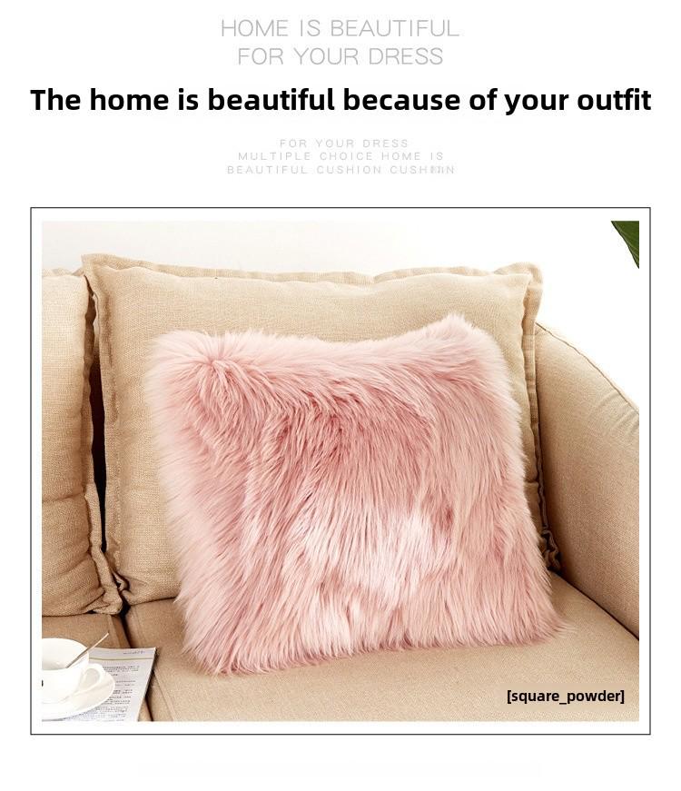 Nordic Plush Cushion Cover - Removable, Washable, Soft Pillow Case for Sofa (Core Not Included)