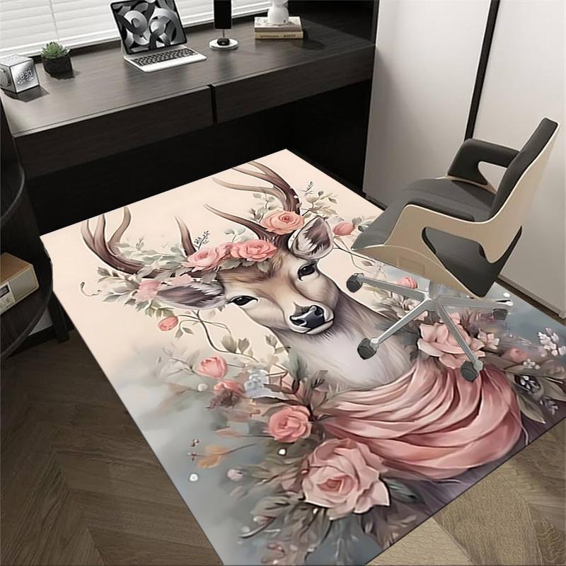 

1pc Deer Carpet Office Rug Outdoor Mat Home Decor Area Carpet Festival Gift 60cm by 90cm