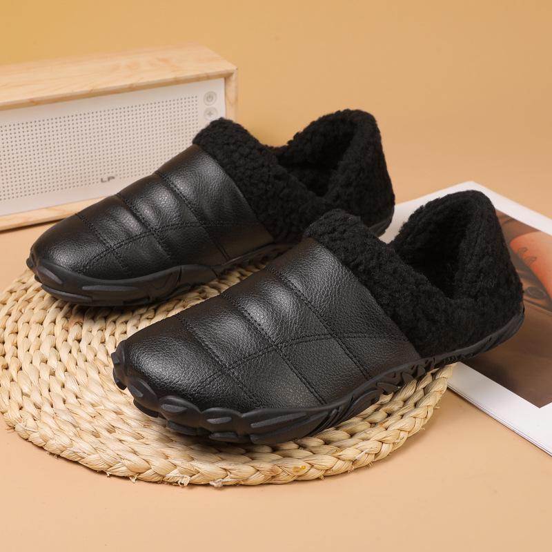 Unisex Waterproof Non-Slip Winter Plush Lined Cotton Slippers - Warm, Thick, Soft Sole, Slip-On Comfort 43