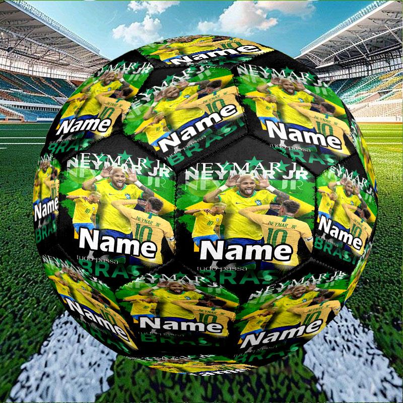 Custom Name Personalized Neymar Jr Print Size 5 Soccer Ball Training & Match Football, for Team, Kicking, Gift for Football Enthusiasts
