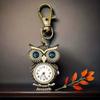 Vintage Noble Owl with Diamond Keychain Watch Hanging Watch Quartz Watch Men's and Women's Creative Gift Keychain Watch