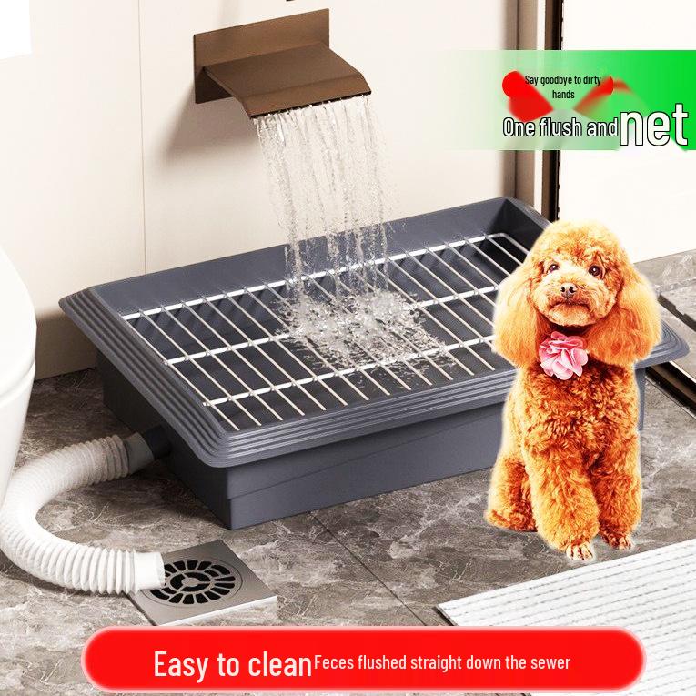 

Pet Toilet: Indoor Bathroom for Small Dogs - Urinal and Defecation Drain System 44L*31W*10.5H CM