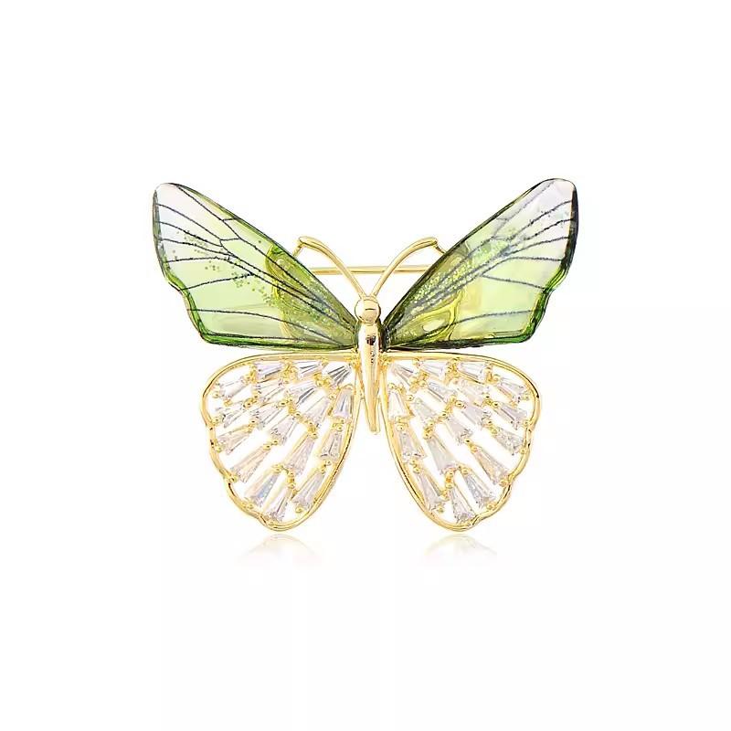 

Брошь-бабочка, высококачественная женская, весна-лето, полупрозрачный дизайн, нишевая булавка для корсажа, булавка для воротника костюма, универсальные аксессуары, подарок