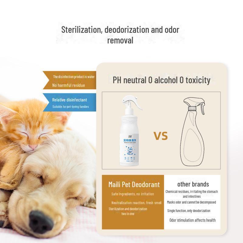 500ml Pet Deodorant Spray for Cats & Dogs - Eliminates Urine Odor & Sterilizes