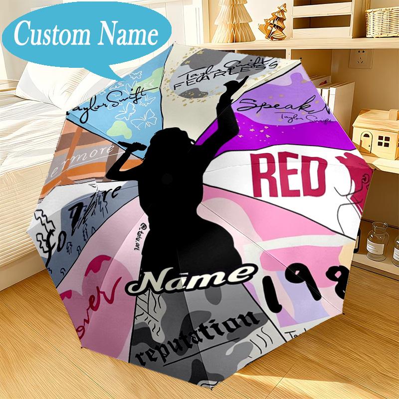 Custom Name Umbrella Taylor Art Umbrella 8-Frame for Travel, Camping, Casual Lightweight Portable, Essential for Family Gifts