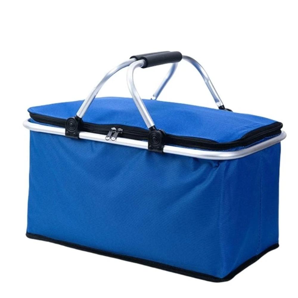 Foldable Picnic Food Bag Large Capacity Insulation Storage Basket Insulated Cooler Bag  Car