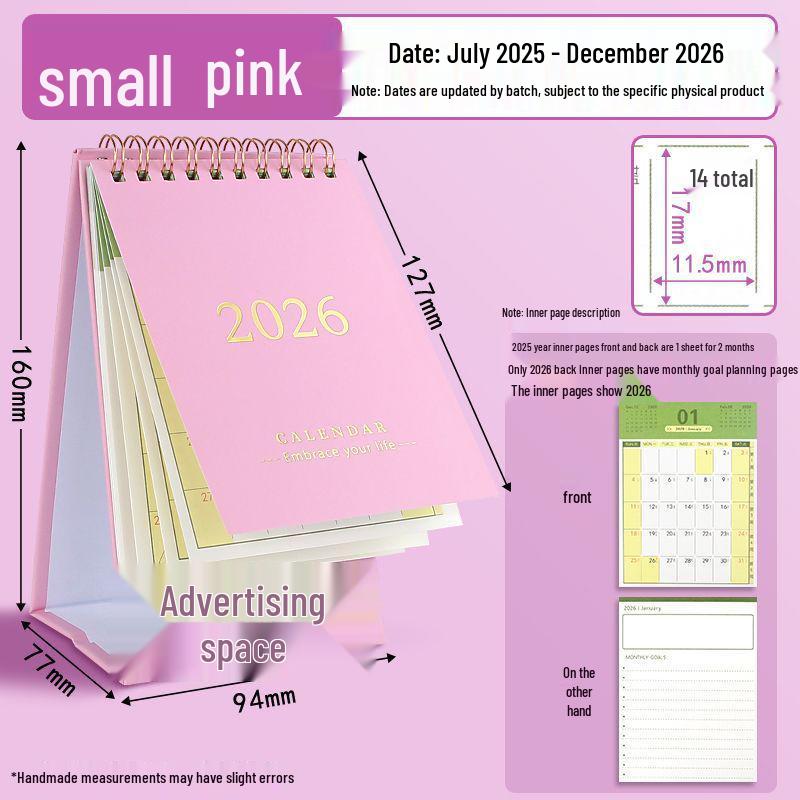 2025-2026 Desk Calendar: Monthly Planner & Memo Organizer