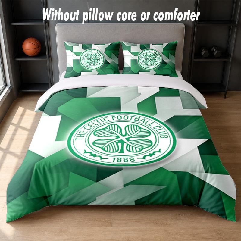 Set Biancheria da Letto Design Celtic FC 1 Copripiumino + 2 Federe Morbido Traspirante Biancheria da Letto per la Casa