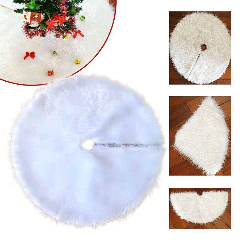 Tree White Christmas Skirt Base Fur Xmas Floor Mat Ornament Decoration
