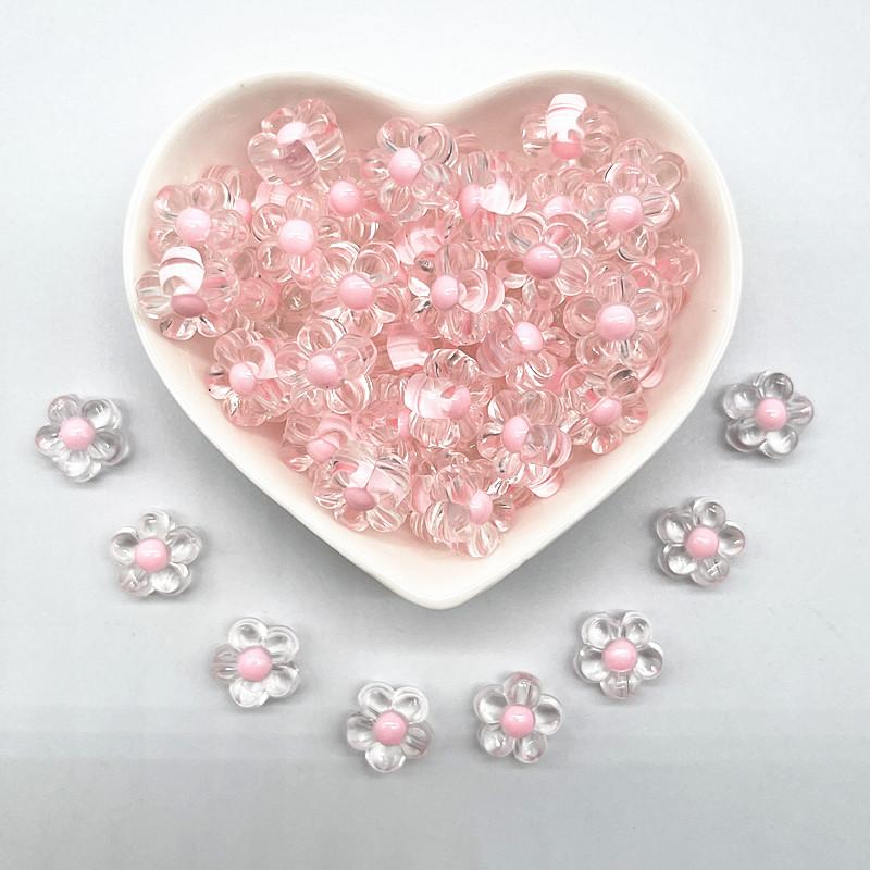 NEW 30pcs 12mm Clear Acrylic Sunflowers Beads Loose Spacer Beads for Jewelry Making DIY Handmade Accessories (Hole:3.0mm)