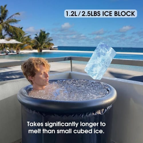 Swagell 2-Piece Ice Block Mold, Extra Large, for Ice Baths, Cold Plunge Tub Chillers, Collapsible and Stackable Silicone Ice Trays, Durable, Easy to I