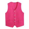 Womens Mens Button Vest Uniform Adult Waiter Bartender Work Uniform Unisex Volunteer Activity Vest Waistcoat