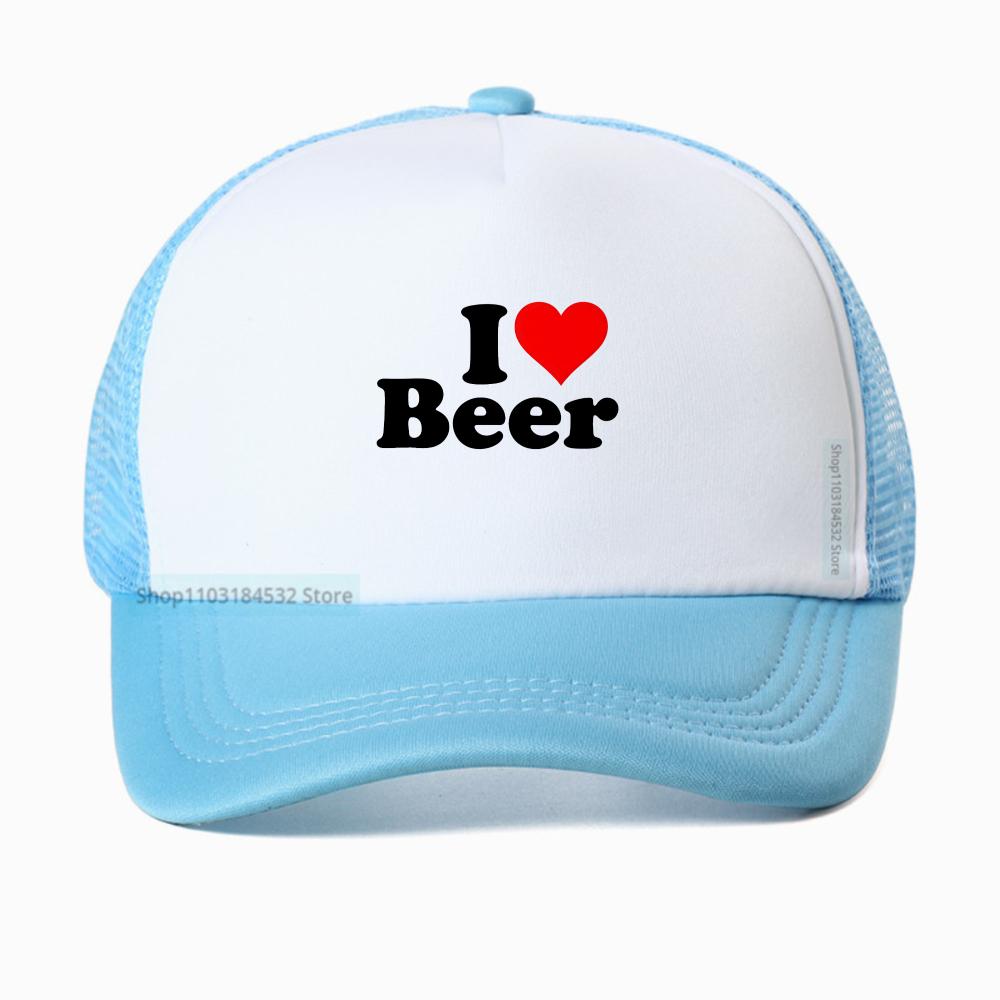 New Arrival I Love Beer Heartbeat Beer Graphic Printed Baseball Cap Casual Fashion Harajuku Man Breathable Snapback Hat