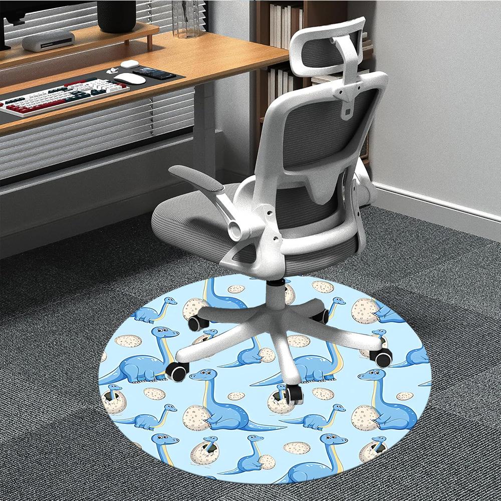 1pc Dinosaur Eggs Carpet for Office Non-Slip, Round Carpet, Soft & Comfortable, Carpet for Office, Lightweight Round Floor Mat