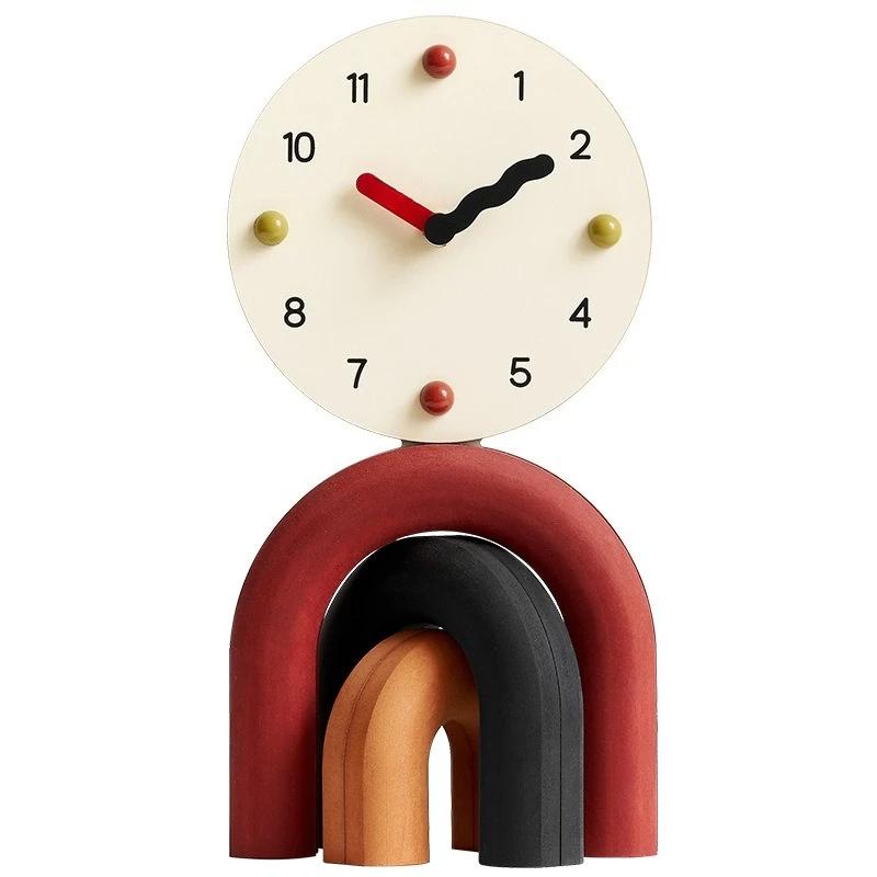 Minimalist Creative Table Clock, Decorative Ornament for Living Room TV Cabinet Entryway