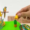 Pet Interactive Supplies Parrot Basketball Hoop Toy, Bird Toss Ring Game, Small Ball Games Agility Training Enrichment Toy for Parakeets Cockatiels