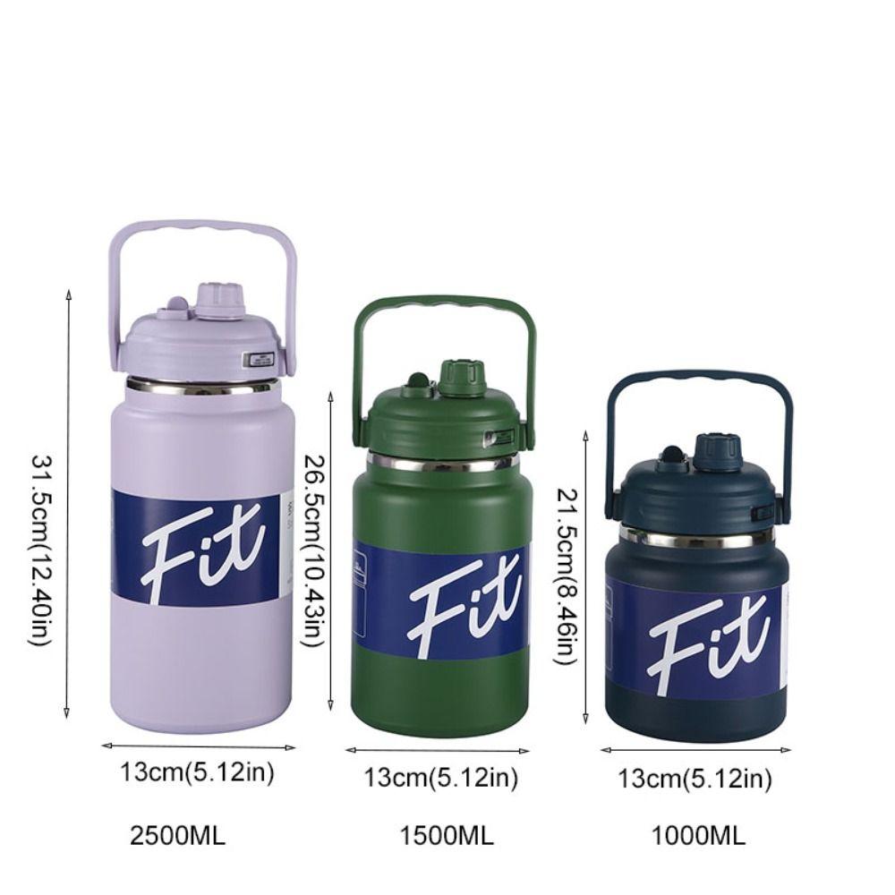 Stainless Steel Insulated Water Bottle 1.5/2/2.5L Vacuum Flask Sport Thermal Cup  Cold/Hot Water