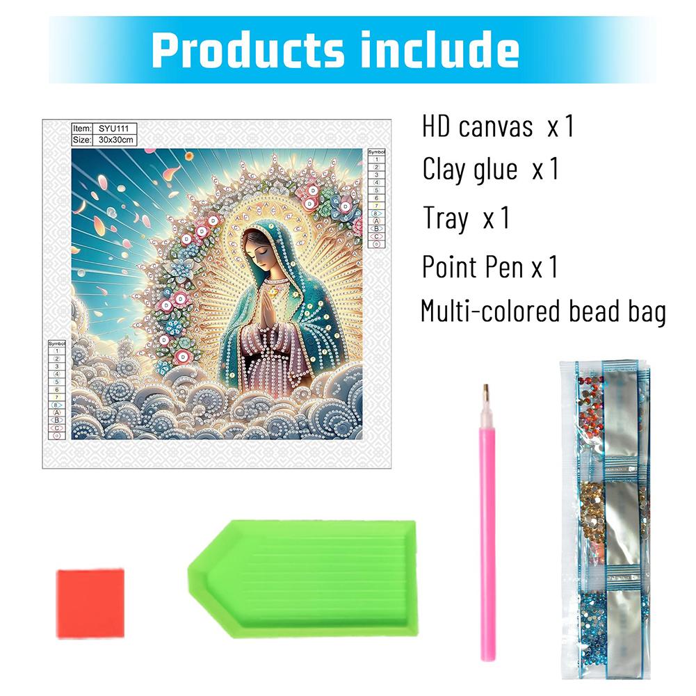 5D DIY Partial Special Shaped Drill Diamond Painting Kit Mary & Jesus Decoration