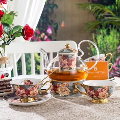 Rose About English Teapot Coffee Cup Saucer Set Exquisite Afternoon Tea High Value Coffee Cup Flower Teapot Water Cup
