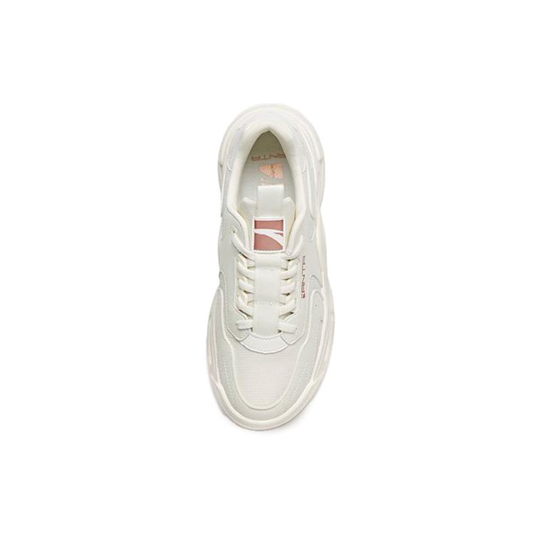 Anta Slip Resistant Abrasion Resistant Low Top Chunky Sneakers Women's Pure White 122038884-1