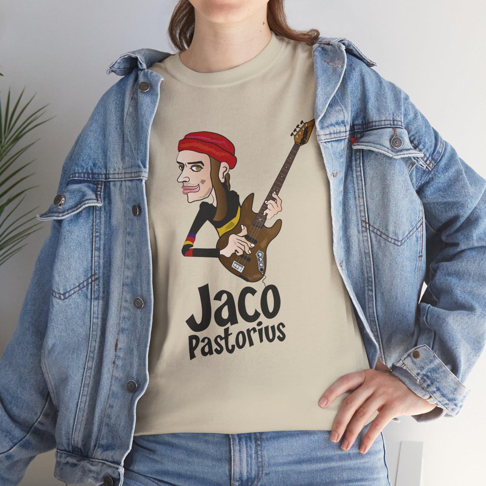 Jaco Pastorius T-Shirt, Jaco Pastorius fans tee, T-Shirt with caricature of Jaco Pastorius, Retro Jazz Bassist T-Shirt, 2XL