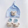 Winddichtes Baby-Mützen- und Socken-Set Für Babys Niedliche Bären-Baby-Mütze